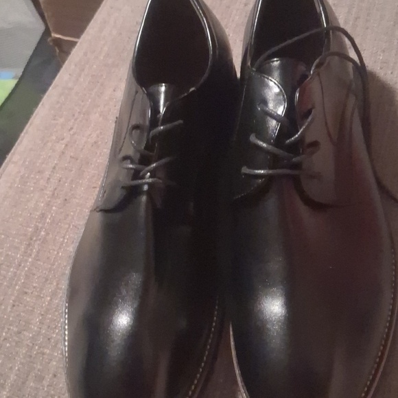 NWT Tanner Classic Black Men\'s Derby Dress Shoes Size 12 EU 46 and original bag main image 7